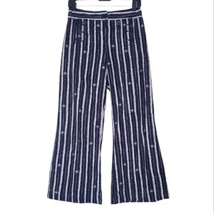 Tory Burch Blue Nautical Print Sailor Pants